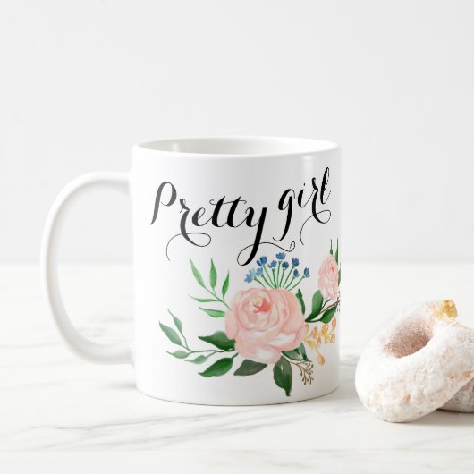 Hübsche Girl-Kaffee-Tasse Kaffeetasse (Mit Donut)