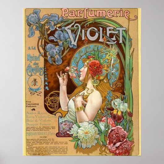 Hübsche Girl- und Violet-Parfüm-Werbung Poster (Vorne)