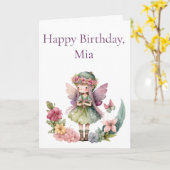 Hübsche Girls Märchen Geburtstagskarte Karte (Gelbe Blume)