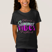 Hübsche Girl's Text Summer Vibes T-Shirt (Vorderseite)