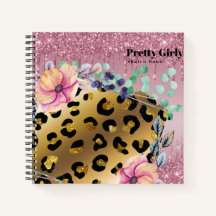 Hübsche Girly Animal Print Gold Glitzer Gezeichnet