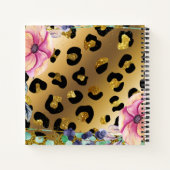 Hübsche Girly Animal Print Gold Glitzer Gezeichnet Notizblock (Rückseite)