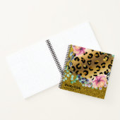 Hübsche Girly Animal Print Gold Glitzer Gezeichnet Notizblock (Innenseite)