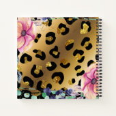 Hübsche Girly Animal Print Gold Glitzer Zeichnend Notizblock (Rückseite)