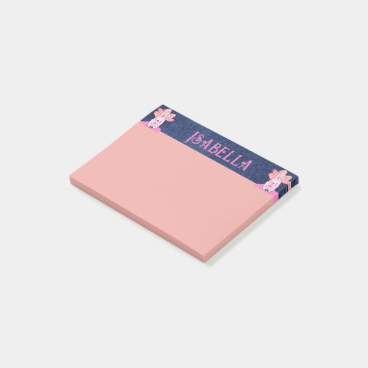 Hübsche Girly Cat Personalisiert Stationierung mit Post-it Klebezettel (angewinkelt)