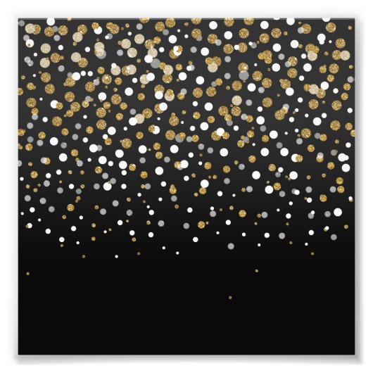 Hübsche Girly Gold Glitzer Dots Illustration Fotodruck (Vorne)