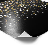 Hübsche Girly Gold Glitzer Dots Illustration Fotodruck (Ecke)