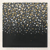 Hübsche Girly Gold Glitzer Dots Illustration Glasuntersetzer (Vorderseite)
