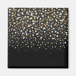 Hübsche Girly Gold Glitzer Dots Illustration Magnet