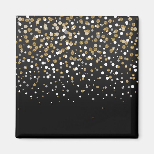 Hübsche Girly Gold Glitzer Dots Illustration Magnet (Vorne)