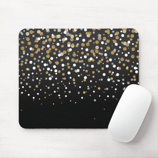 Hübsche Girly Gold Glitzer Dots Illustration Mousepad (Mit Mouse)
