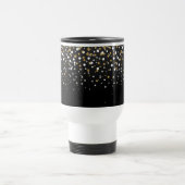 Hübsche Girly Gold Glitzer Dots Illustration Reisebecher (Mittel)