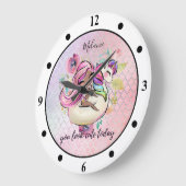 Hübsche Girly IHR SEHEN NIEDLICHEN HEUTE Einhorn R Große Wanduhr (Winkel)