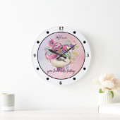 Hübsche Girly IHR SEHEN NIEDLICHEN HEUTE Einhorn R Große Wanduhr (Zuhause)