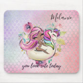 Hübsche Girly IHR SEHEN NIEDLICHEN HEUTE Einhorn R Mousepad (Vorne)