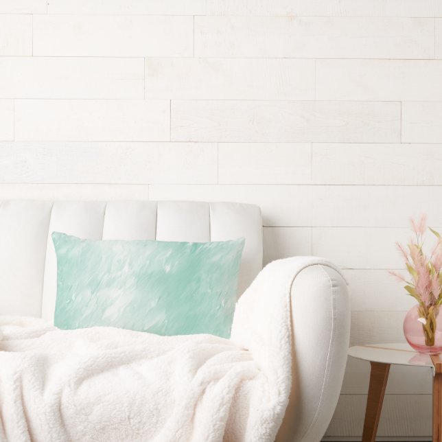 Hübsche Girly Mint und Ocean Aqua Blue Lendenkissen (Liege)