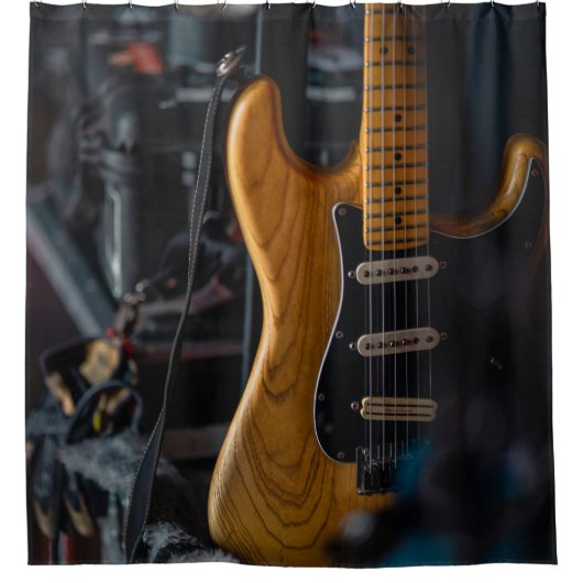 Hübsche Gitarre Duschvorhang (Vorderseite)