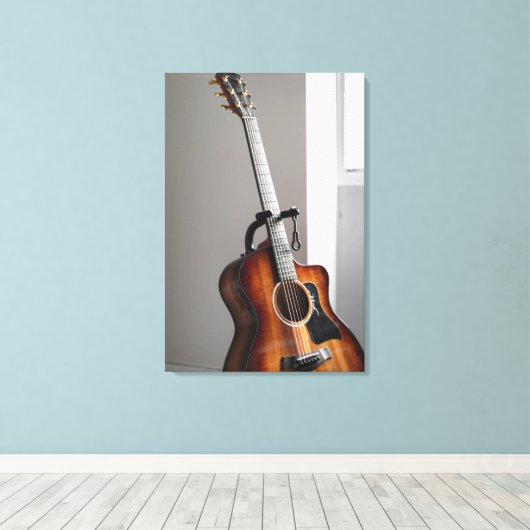 Hübsche Gitarre Leinwanddruck (Insitu (Holzboden))