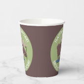 Hübsche glückliche Elche personalisierter Cartoon Pappbecher (Links)