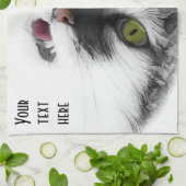 Hübsche glückliche Katze anpassbar Geschirrtuch (Gefaltet)