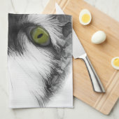 Hübsche glückliche Katze anpassbar Geschirrtuch (Viertel Falte)