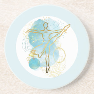 Hübsche Gold-Ballerina Aquarell-Abstrakt  Getränkeuntersetzer