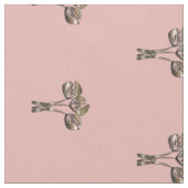 Hübsche Gold Tulips Art Deco Stil rosa Muster Stoff (Nahaufnahme)
