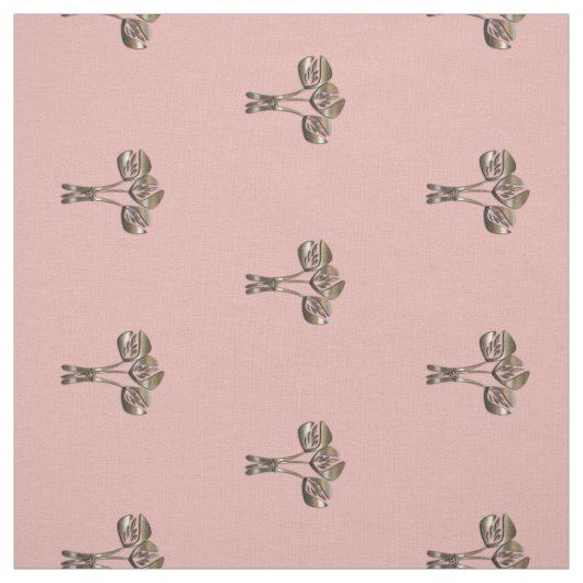 Hübsche Gold Tulips Art Deco Stil rosa Muster Stoff (Muster)