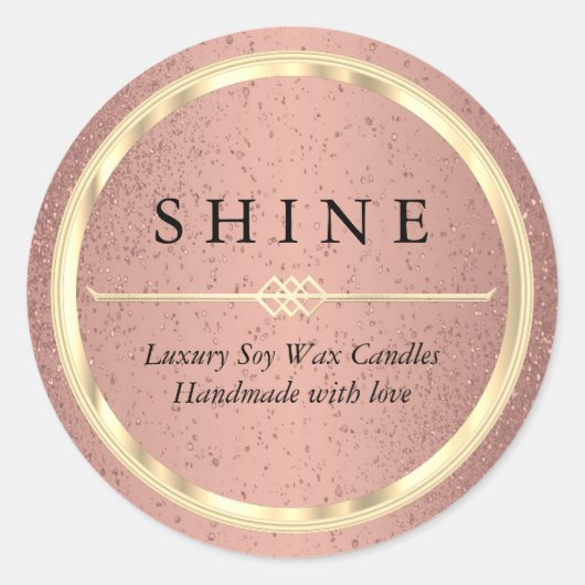 Hübsche Gold- und Rose-Gold-Glitzer-Etiketten Runder Aufkleber (Vorderseite)