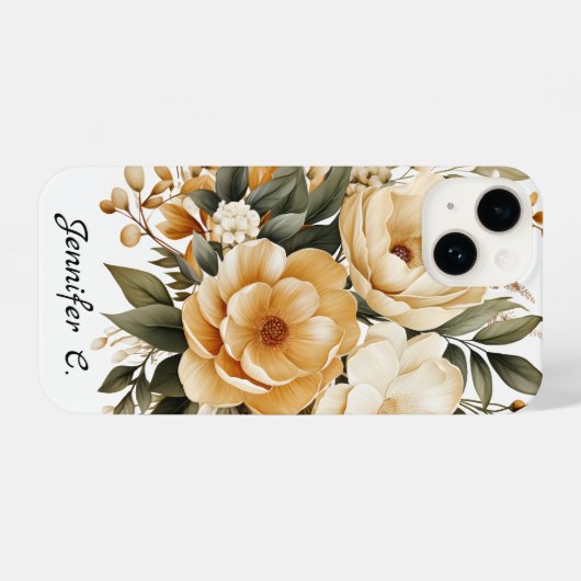Hübsche Gold Wildblumen iPhone Case iPhone Hülle (Rückseite (Horizontal))