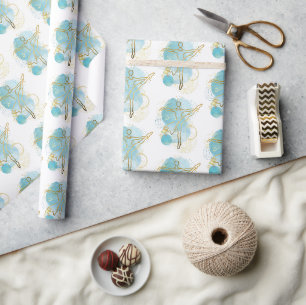 Hübsche Goldballerina Wasserfarbe Abstrakt Geschenkpapier