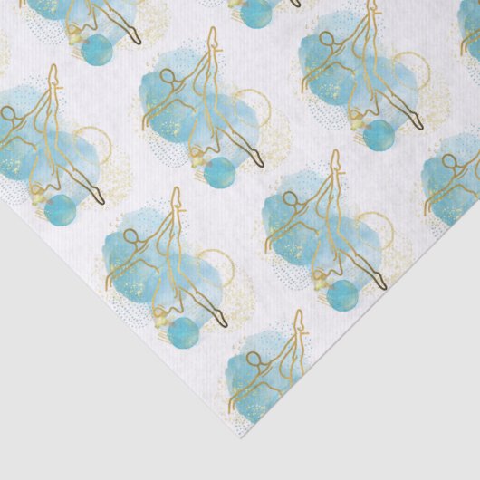 Hübsche Goldballerina Wasserfarbe Abstrakt Seidenpapier (Detail)