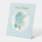 Hübsche Goldballerina Wasserfarbe Abstrakt Sockelschild (Vorderseite)