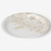 Hübsche Golddots Pappteller (Schrägansicht)