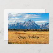 Hübsche Goldene Feldgebirge Geburtstag Postkarte (Vorne/Hinten)