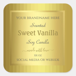 Hübsche goldene Produktverpackungsmarken Gold-Effe Quadratischer Aufkleber