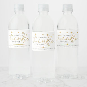 Hübsche goldene Sterne funkeln funkeln Geschenk zu Wasserflaschenetikett