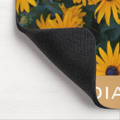 hübsche goldfarbene Blume, geben Sie Ihren Namen Mousepad (Ecke)