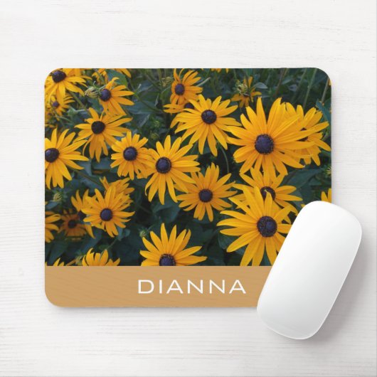 hübsche goldfarbene Blume, geben Sie Ihren Namen Mousepad (Mit Mouse)