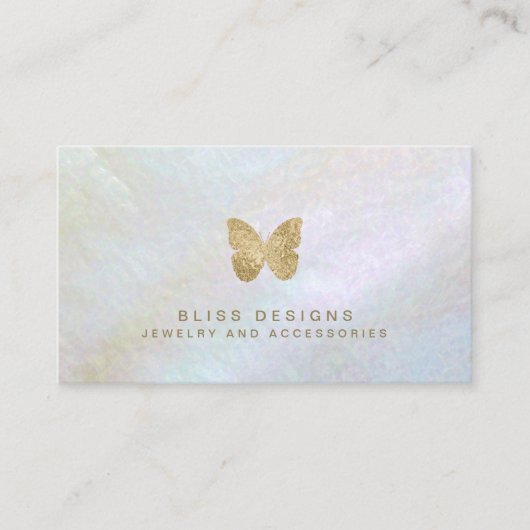Hübsche Goldfoilmutter von Pearl Butterfly Visitenkarte (Vorderseite)