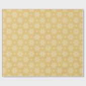 Hübsche goldgelbe Weihnachtsschneeflocke Geschenkpapier (Flach)