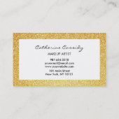 Hübsche GoldGlitzer-Schein-Grenze, Make-upkünstler Visitenkarte (Rückseite)