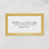 Hübsche GoldGlitzer-Schein-Grenze, Make-upkünstler Visitenkarte (Vorderseite)