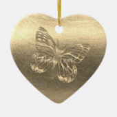 Hübsche Goldschmetterlinge hinzufügen Text-Ornamen Keramik Ornament (Vorne)