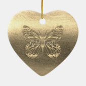 Hübsche Goldschmetterlinge hinzufügen Text-Ornamen Keramik Ornament (Hinten)