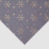 Hübsche Goldschneeflocken Blauer Weihnachten Seidenpapier (Ausschnitt)