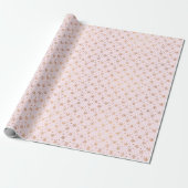 Hübsche Goldschneeflocken Rosa Weihnachten Geschenkpapier (Ungerollt)