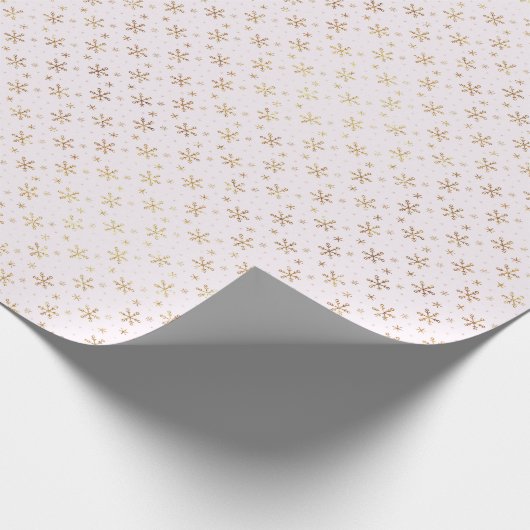 Hübsche Goldschneeflocken Weihnachten Geschenkpapier (Ecke)