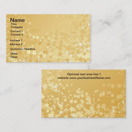 Hübsche Goldsterne Visitenkarte (Vorne/Hinten)
