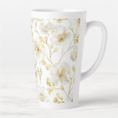 Hübsche Goldweiße Blumen Milchtasse (Rechts)
